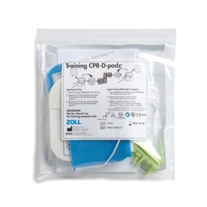 CPR-D·padz Training Electrodes with reusable "Z-design" electrode with CPR hand placement indicator and one (1) pair of disposable adhesive gels.