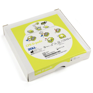 CPR-D·padz® one piece electrode pad with Real CPR Help®.  Supplied with rescue accessory kit.  Five (5) year shelf-life.