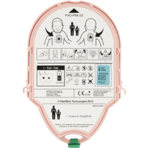 Pediatric Pad-Pak™ (Patients 1 - 8 years & < 55 lbs or 25 kg)
4-year expiration date from the date of manufacture